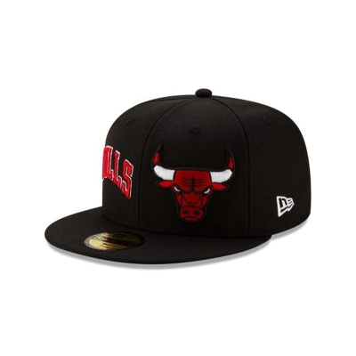 Chicago Bulls Gorra | New Era NBA Double Hit 59fifty Fitted Cap Mexico - Negros